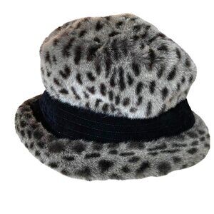 Daniel Meucci Leopard Faux Fur Hat Florance Italy‎ Designer Chic